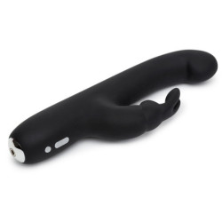 Slimline G-Spot USB Rechargeable Rabbit Vibrator – Black – by Happy Rabbit -  - [price]