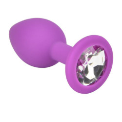 Jewelled Silicone Butt Plug | Purple | S, M or L | from Loving Joy -  - [price]