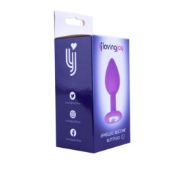 Jewelled Silicone Butt Plug | Purple | S, M or L | from Loving Joy -  - [price]