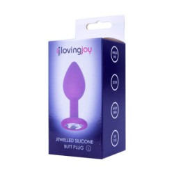 Jewelled Silicone Butt Plug | Purple | S, M or L | from Loving Joy -  - [price]