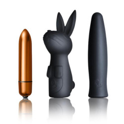 Silhouette Dark Desires Vibrator & Sleeve Kit | Black | from Rocks Off -  - [price]