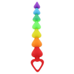 Rainbow Heart Anal Beads | Multicoloured | from Toy Joy -  - [price]