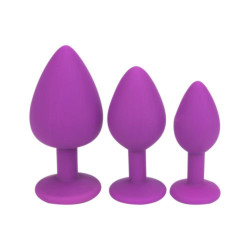 Jewelled Silicone Butt Plug | Purple | S, M or L | from Loving Joy -  - [price]