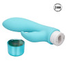 'Eden' Waterproof Silicone Rabbit Vibrator | Blue | from CalExotics -  - [price]