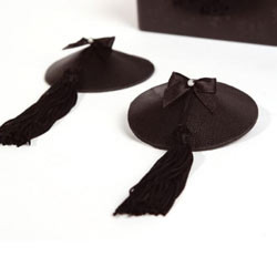 Leather Burlesque Tassled Pasties | Black | from Bijoux Indiscrets -  - [price]