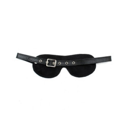 Leather Adjustable Padded Blindfold | Unisex | Black | from Rimba -  - [price]