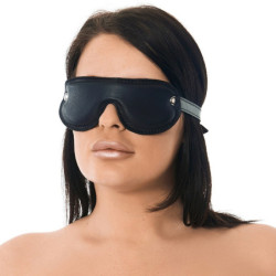 Leather Adjustable Padded Blindfold | Unisex | Black | from Rimba -  - [price]