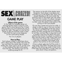 Sex Crazed | Crazy 8s Style Adult Party Card Game | For 2-5 Players
