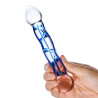 Full Tip Textured Glass Dildo | Blue | 6.5" | From Gläs