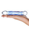 Full Tip Textured Glass Dildo | Blue | 6.5" | From Gläs