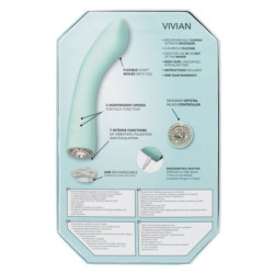 Pave - By Jopen - Vivian - Jewelled Silicone Wand Vibrator With Crystals - Light Blue -  - [price]