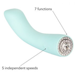 Pave - By Jopen - Vivian - Jewelled Silicone Wand Vibrator With Crystals - Light Blue -  - [price]