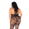 Net & Lace Cupless Halter Bodystocking | Black | UK 18 to 22 | from Leg Avenue -  - [price]