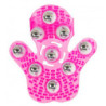 Roller Balls Massage Glove | Adjustable Strap Fits All | Pink -  - [price]